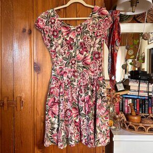 Vintage 80s Floral Shannon Marie Dress Size L